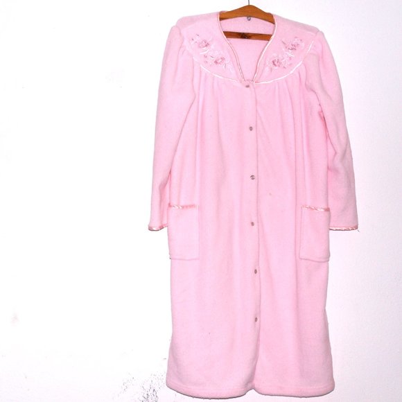 Intimates & Sleepwear Womens Vintage Pink Fleece Robe Poshmark